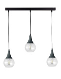 Lampa wisząca 3xE27 LACRIMA CLEAR BLACK