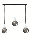 Lampa wisząca 3xE27 LACRIMA SMOKY/SILVER