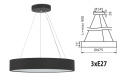 Lampa wisząca 3xE27 Madera Long XL Black