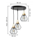 Lampa wisząca 3xE27 SELENE BLACK/GOLD