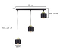 Lampa wisząca 3xE27 SIMPLY BLACK/GOLD