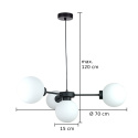 Lampa wisząca 4xE27 Kaliope White