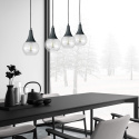 Lampa wisząca 4xE27 LACRIMA CLEAR BLACK