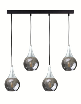 Lampa wisząca 4xE27 LACRIMA SMOKY/SILVER