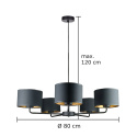 Lampa wisząca 5xE27 Nia Black