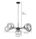 Lampa wisząca 6xE27 Kaliope Clear