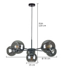 Lampa wisząca 6xE27 Kaliope Smoky