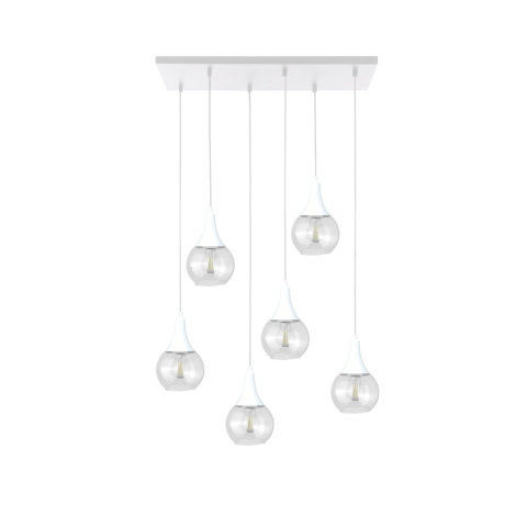 Lampa wisząca 6xE27 LACRIMA CLEAR WHITE