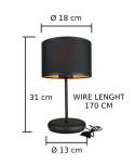 Lampka nocna 1xE27 Nia Black