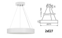 Lampa wisząca 2xE27 Madera Long L White